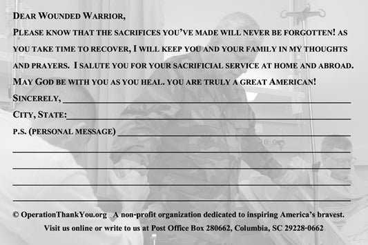 Military Get Well Cards (For Any Wounded Warrior)