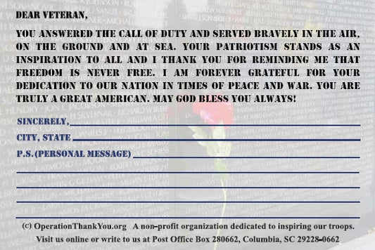 Honored Veteran Thank You Cards (For Any Veteran)