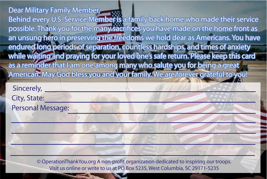 Military Family Member Thank You Cards