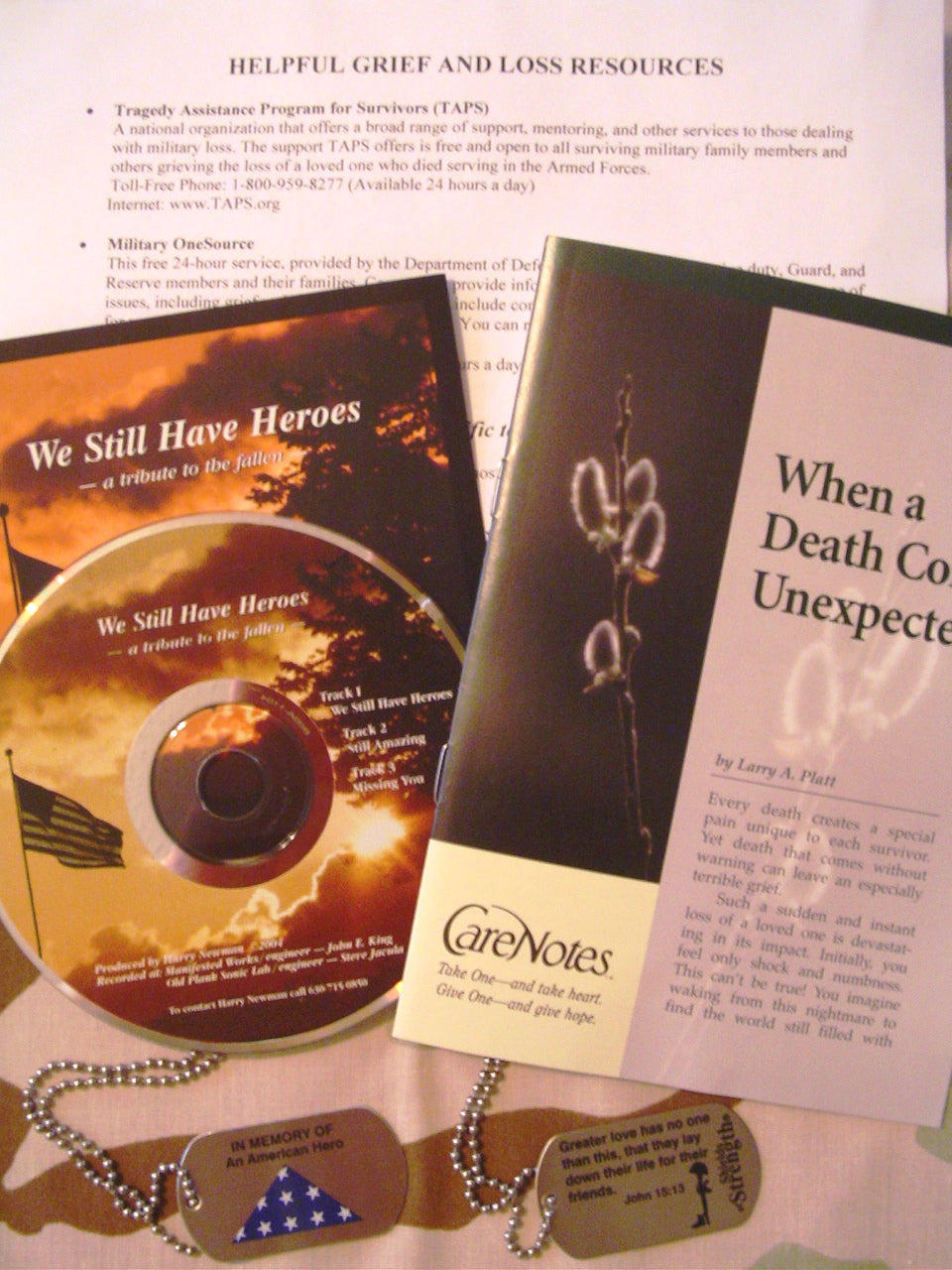 Spiritual Support Resource Packs for US Military, Veterans, Chaplains, Families of the Fallen