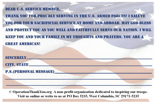 Military Thank You Cards (For Any U.S. Service Member)