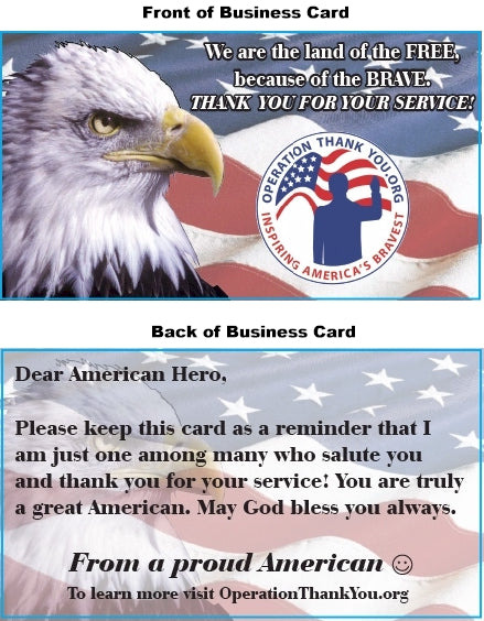 American Hero Thank You Cards (Wallet Size)