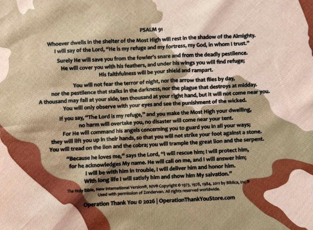 Psalm 91 Bandana (Various Color Patterns)