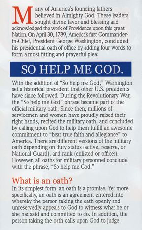 So Help Me God: A Reflection on the Military Oath tract pamphlet (25-pack)