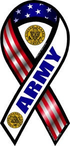US Military Service Branch, Patriotic, Inspirational Ribbon Magnets (Assorted)