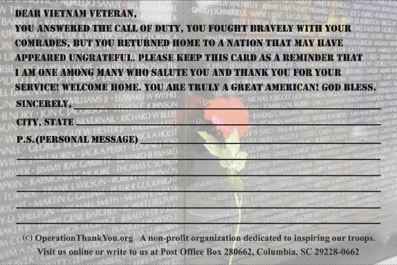 Vietnam Veteran Thank You Cards (The Three Servicemen)